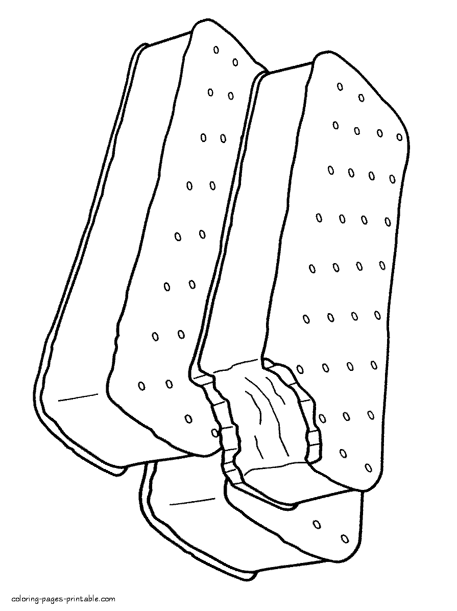 Ice cream sandwich coloring page coloring