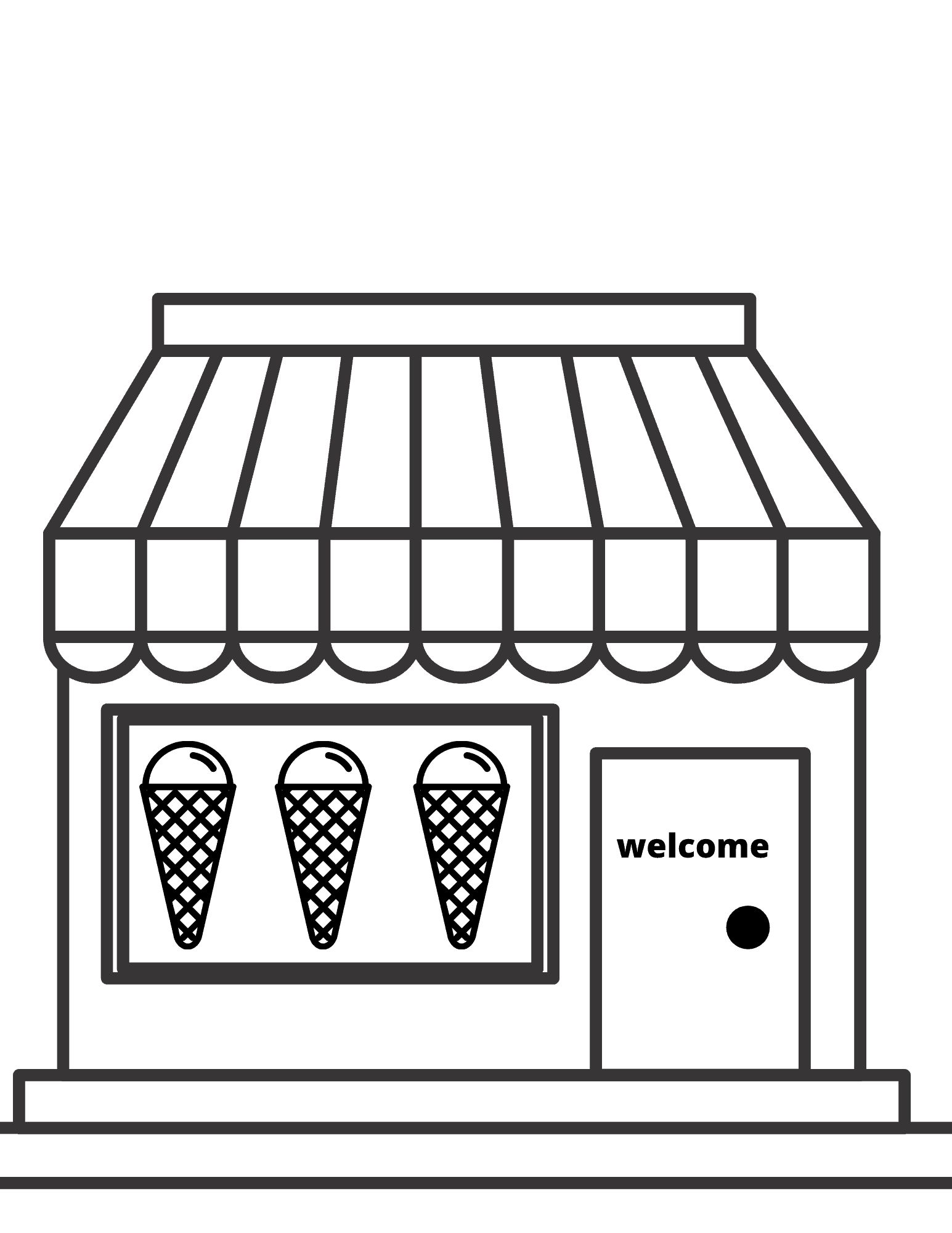 Ice cream themed toddler worksheets