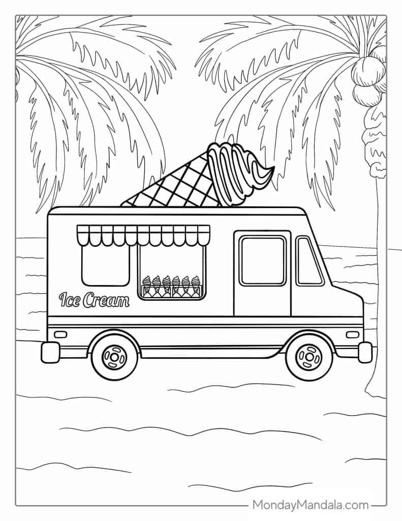 Ice cream coloring pages free pdf printables