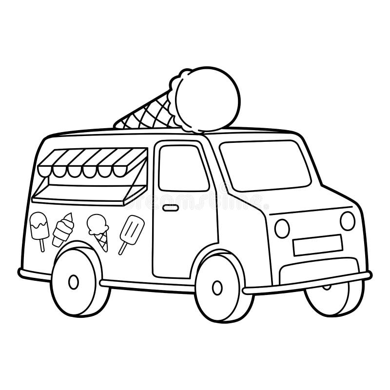 Ice cream truck coloring page stock illustrations â ice cream truck coloring page stock illustrations vectors clipart