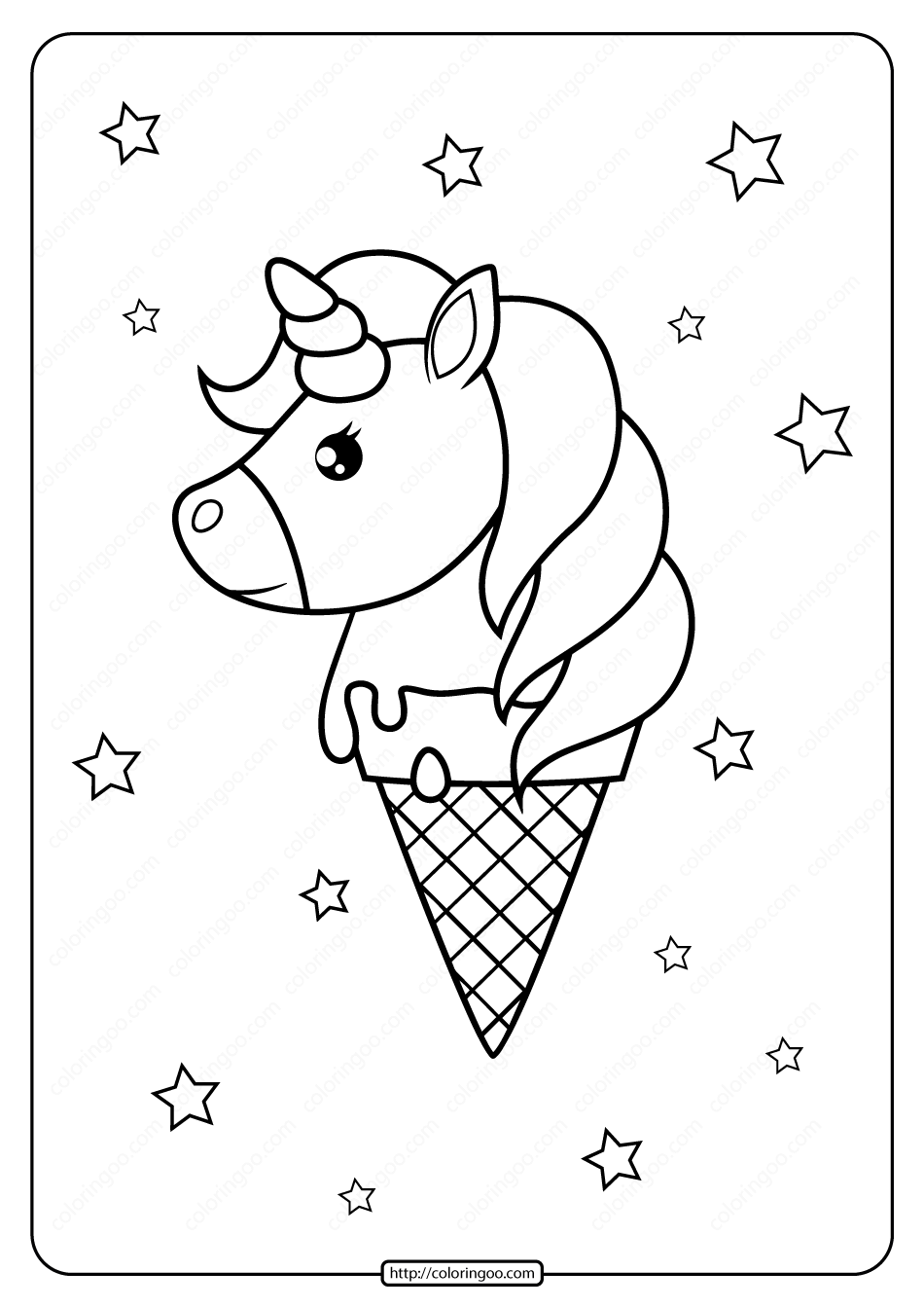 Printable unicorn ice cream cone coloring page unicorn coloring pages donut coloring page coloring pages