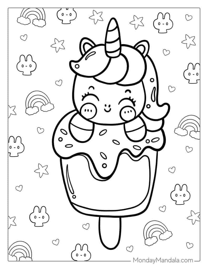 Ice cream coloring pages free pdf printables