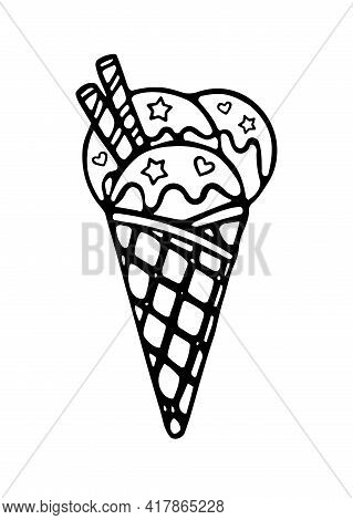 Ice cream cone waffle vector photo free trial bigstock