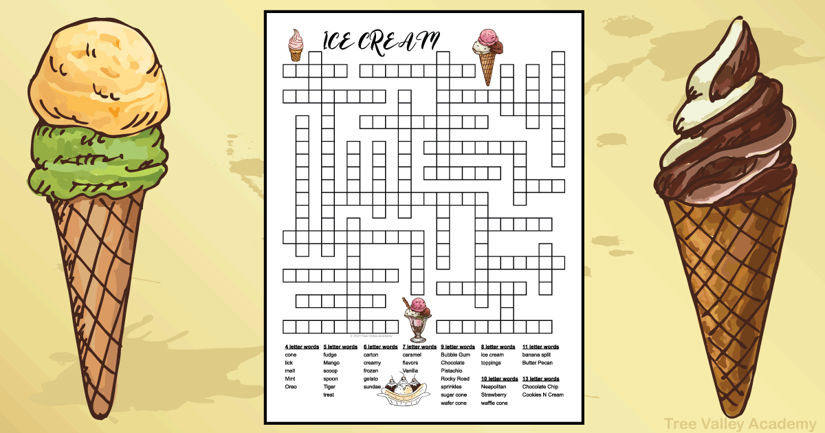 Ice cream fill in puzzle