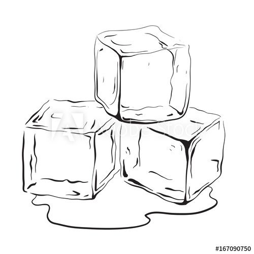 Hand drawn ice cubes black and white vector illustration for your creativity ice cube drawing ice drawing ice tattoo