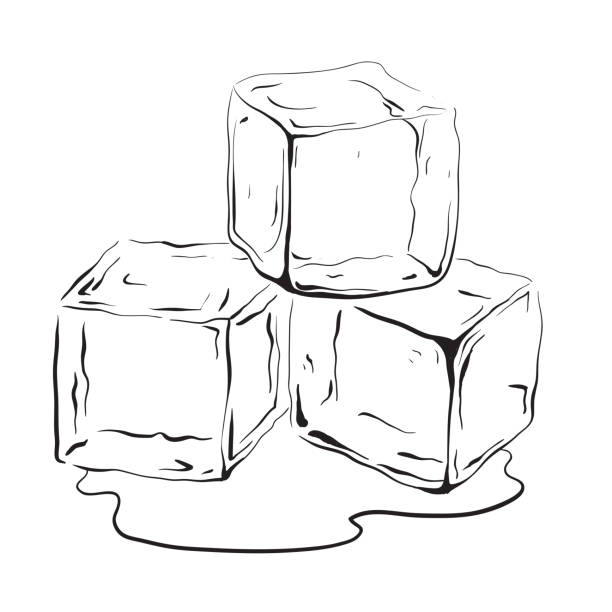 Hand drawn ice cubes stock illustration
