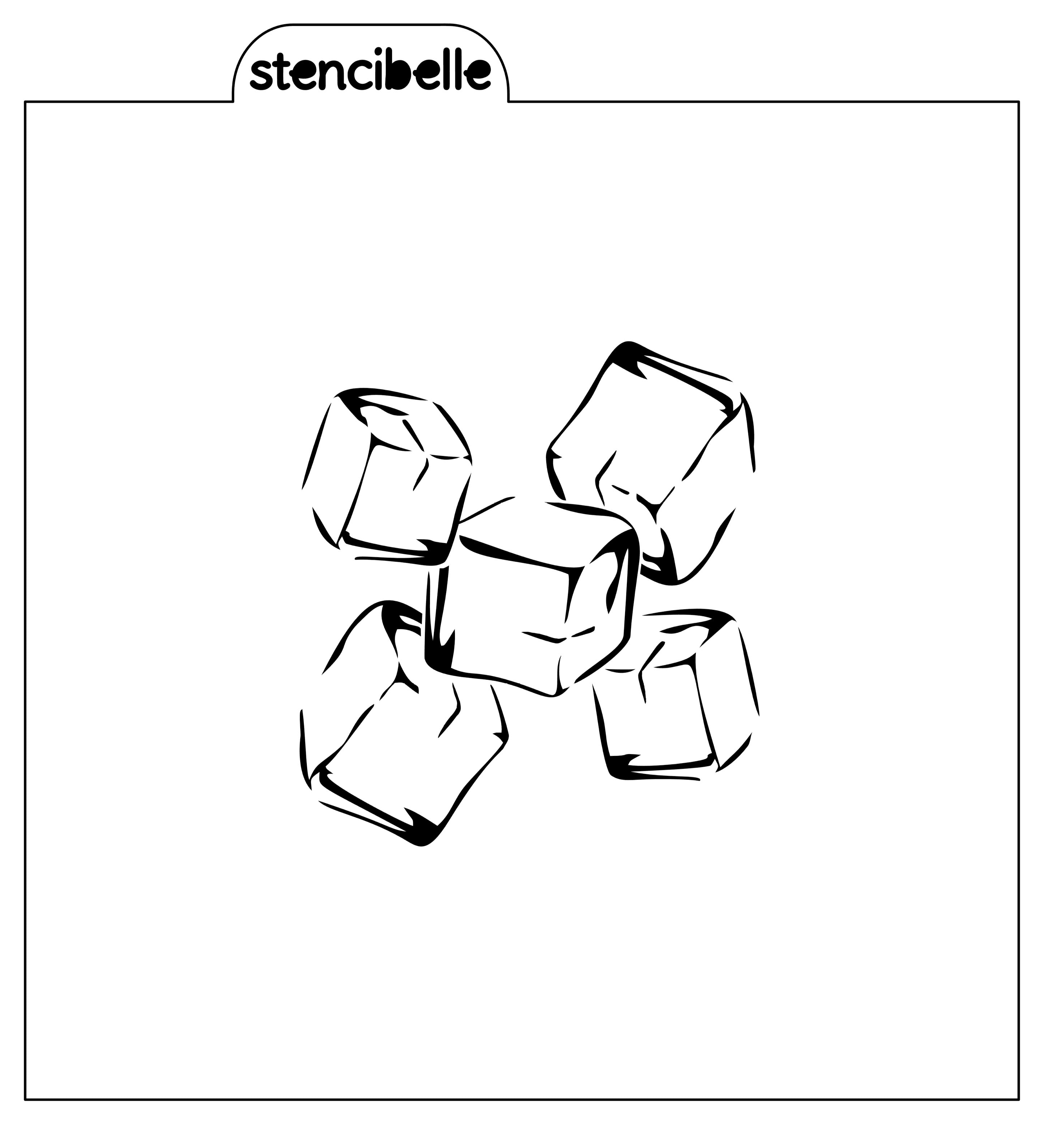 Ice cubes stencil designs