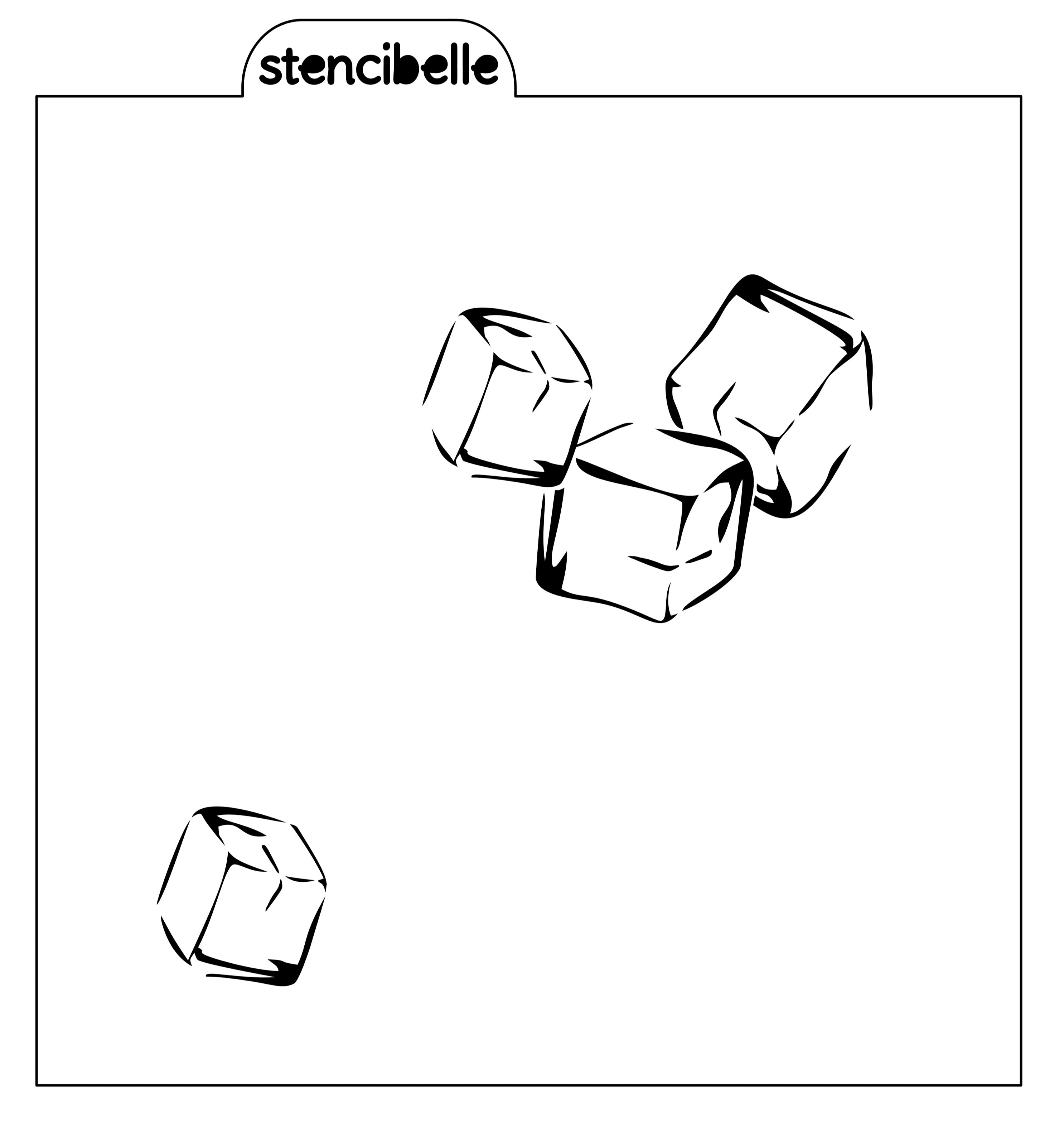 Ice cubes stencil designs