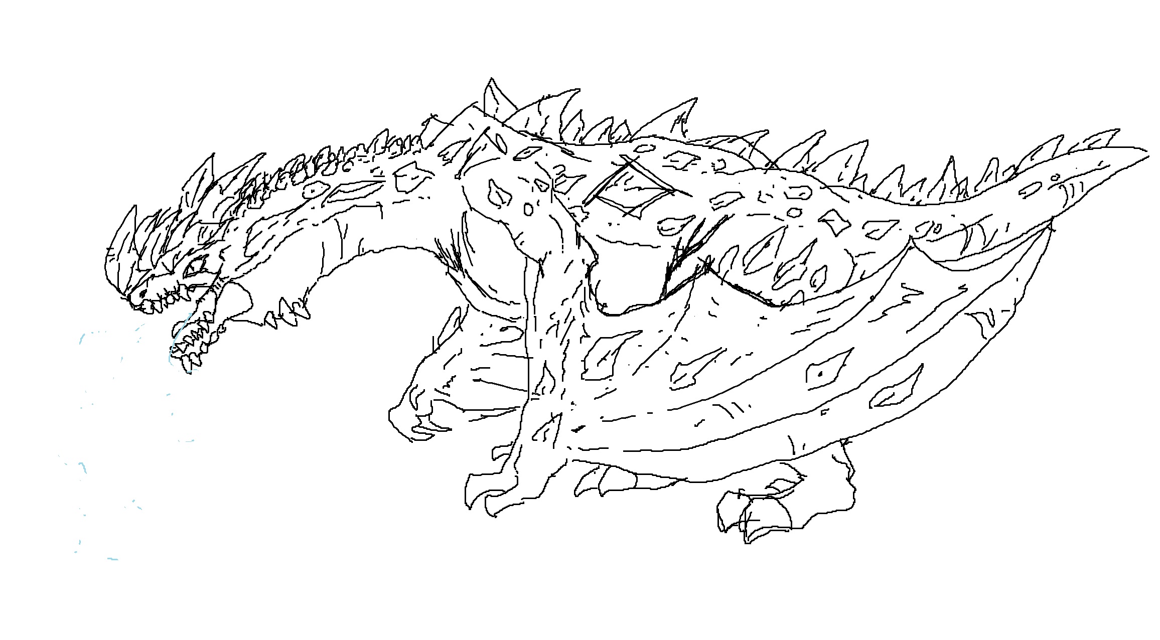 Ice dragon lineart by catasthrophy on