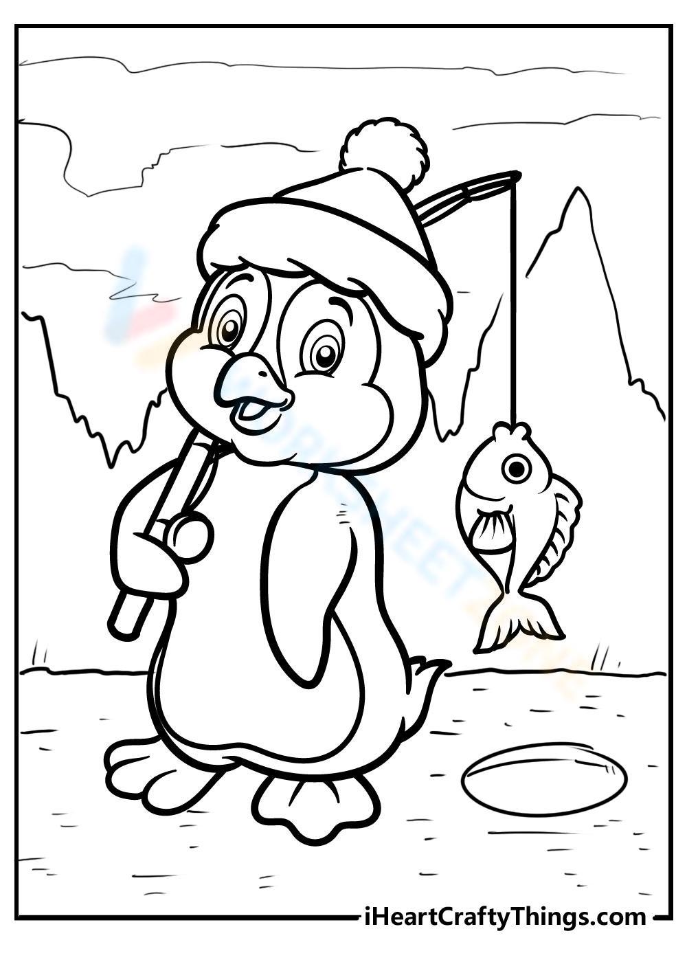 Penguin is going fishing worksheet