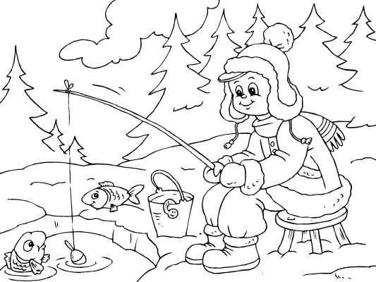 Winter coloring pages ice