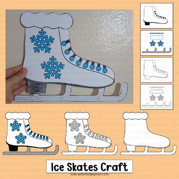 Ice skate coloring page tpt