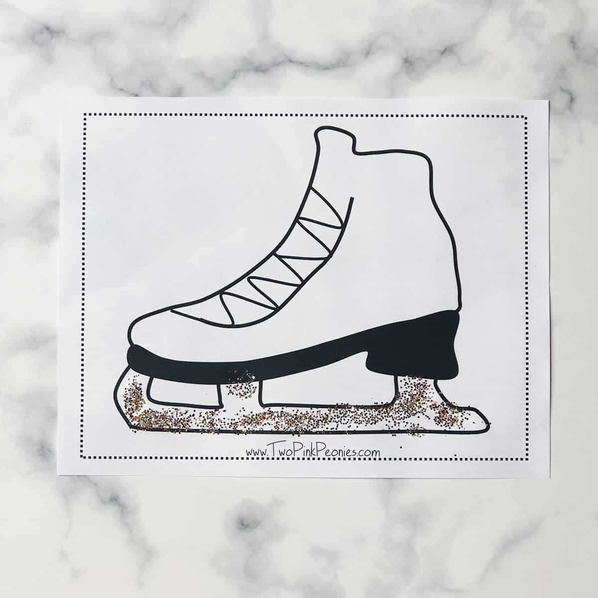 Printable ice skate template free instant pdf download