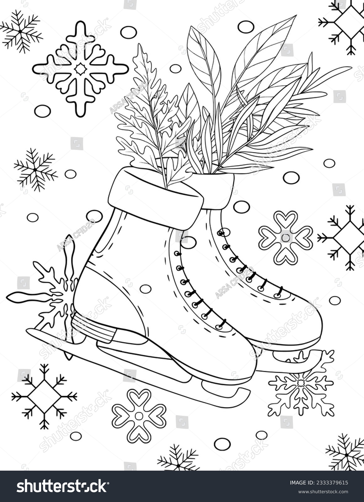 Christmas coloring page kids christmas line stock vector royalty free