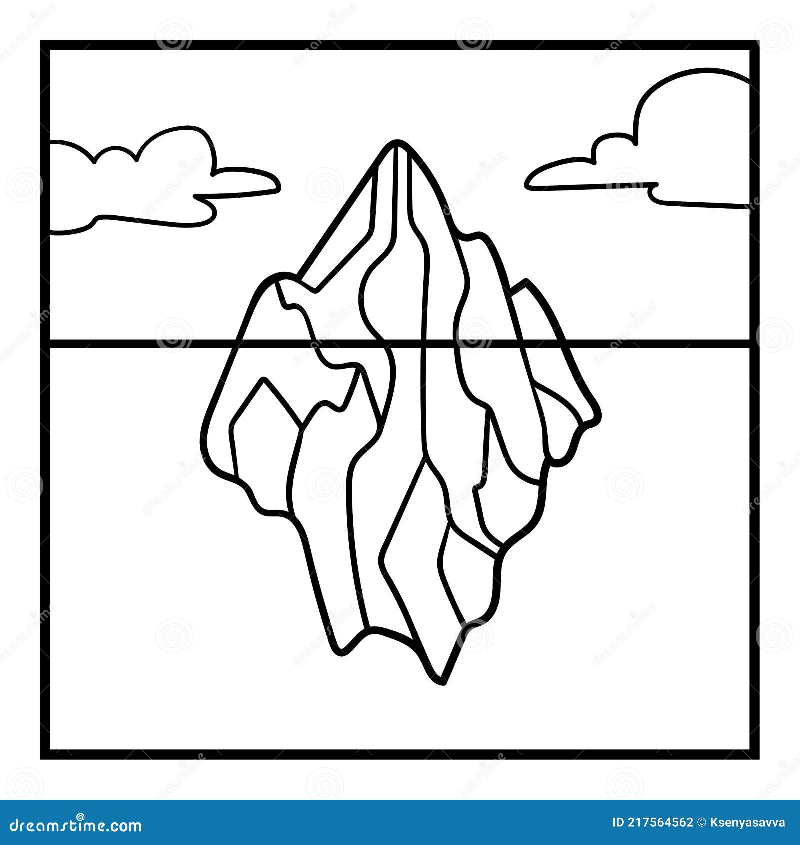Coloring book for kids iceberg background stock vector