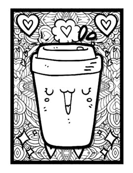 Coffee mindfulness mandala coloring pages morning coffee coloring printable pdf