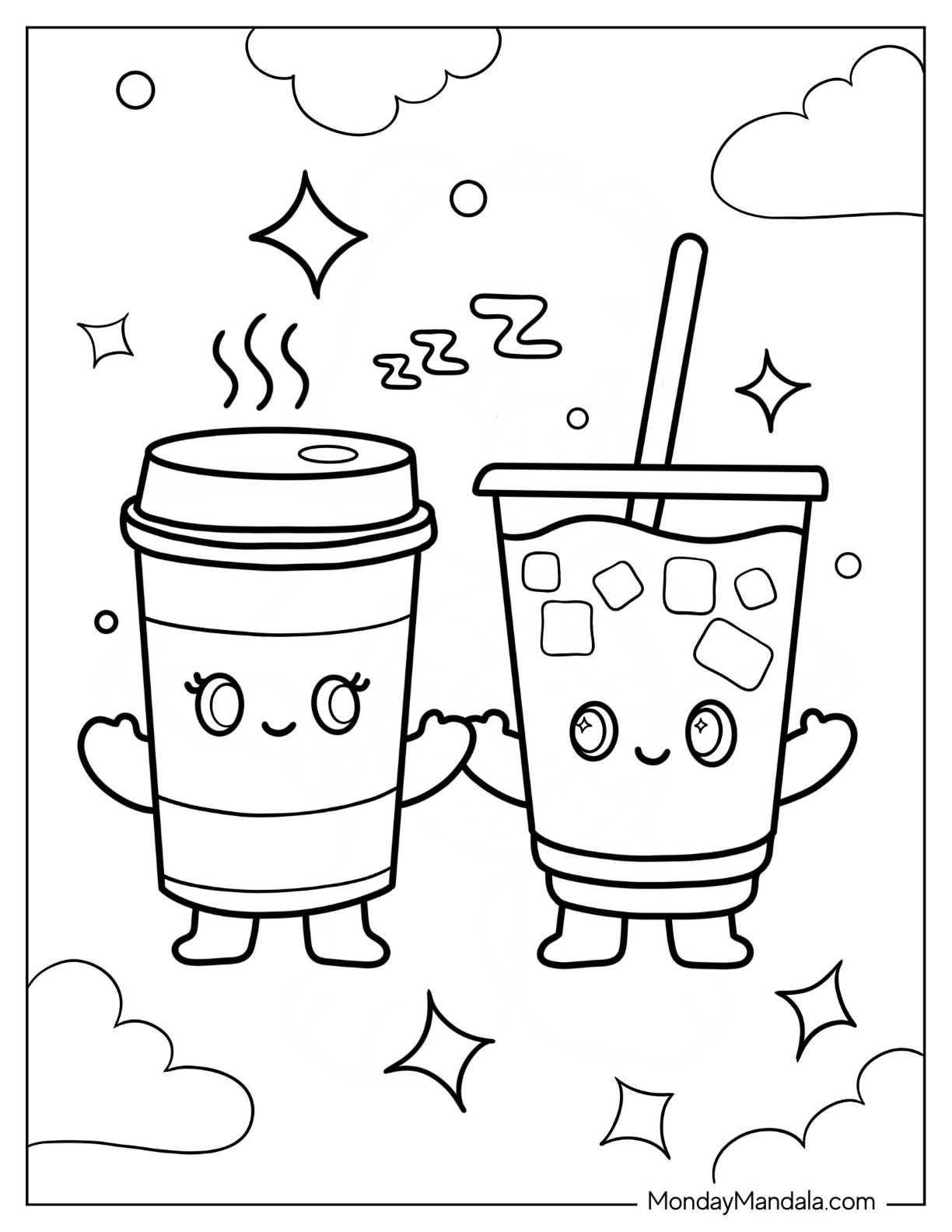 Coffee coloring pages free pdf printables