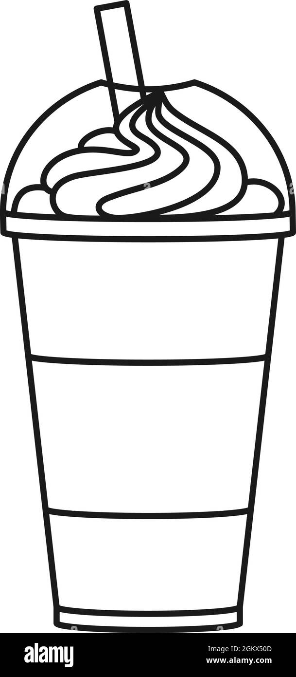 Iced coffee plastic black and white stock photos images
