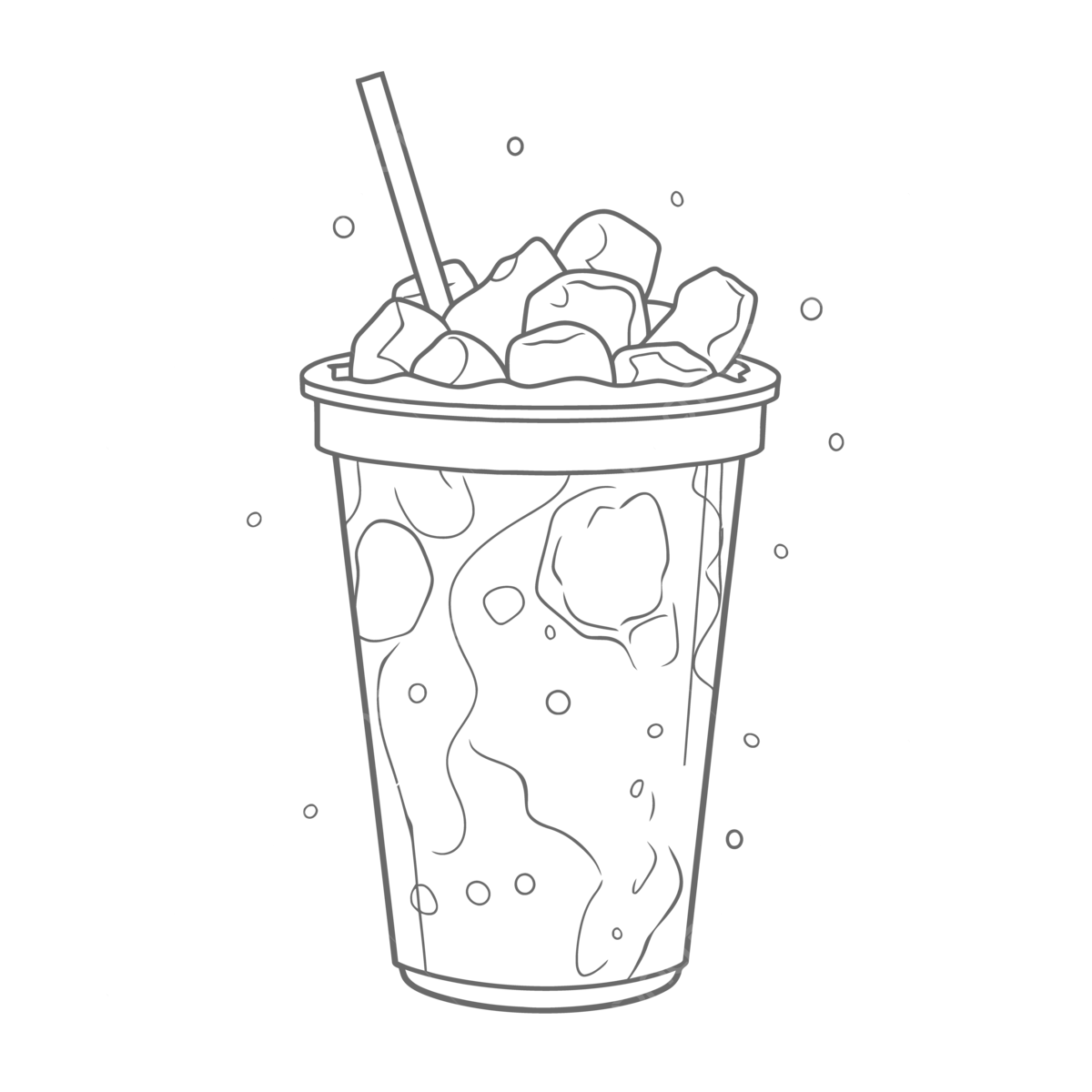 Iced coffee in a cup coloring page outline sketch drawing vector coffee drawing wing drawing ring drawing png and vector with transparent background for free download