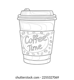 Thousand coffee cup coloring page royalty