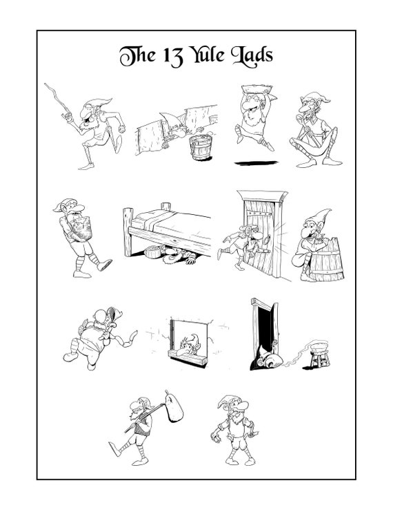 The yule lads coloring pages