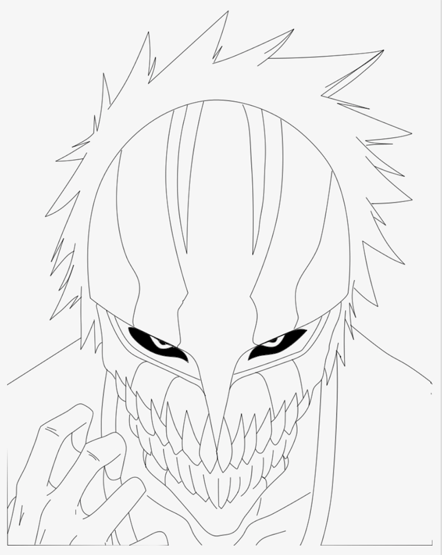Scary ichigo kurosaki coloring page