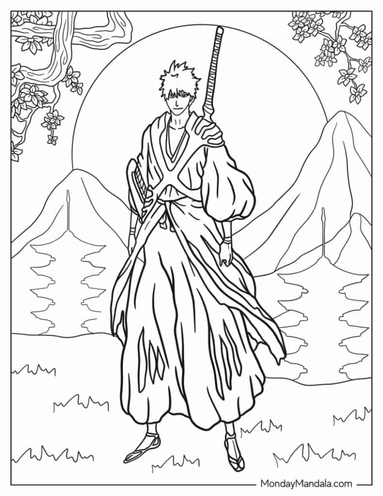 Anime coloring pages free pdf printables