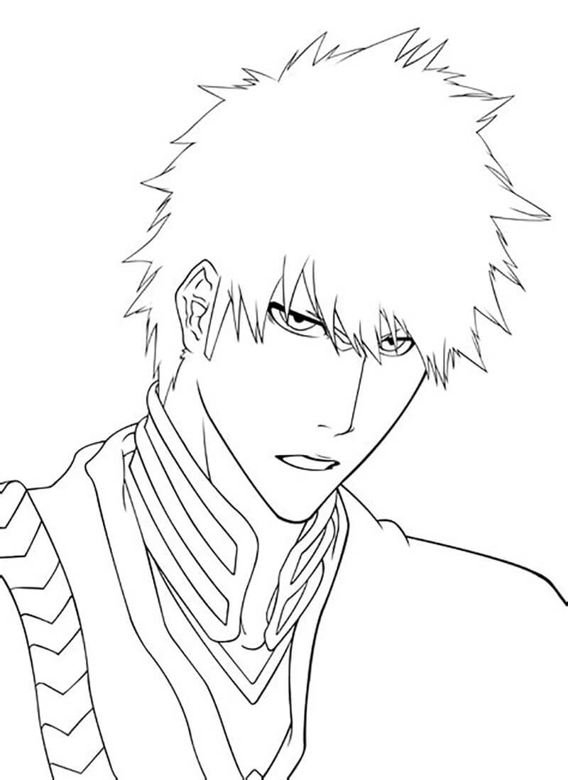 Ichigo kurosaki bleach coloring page