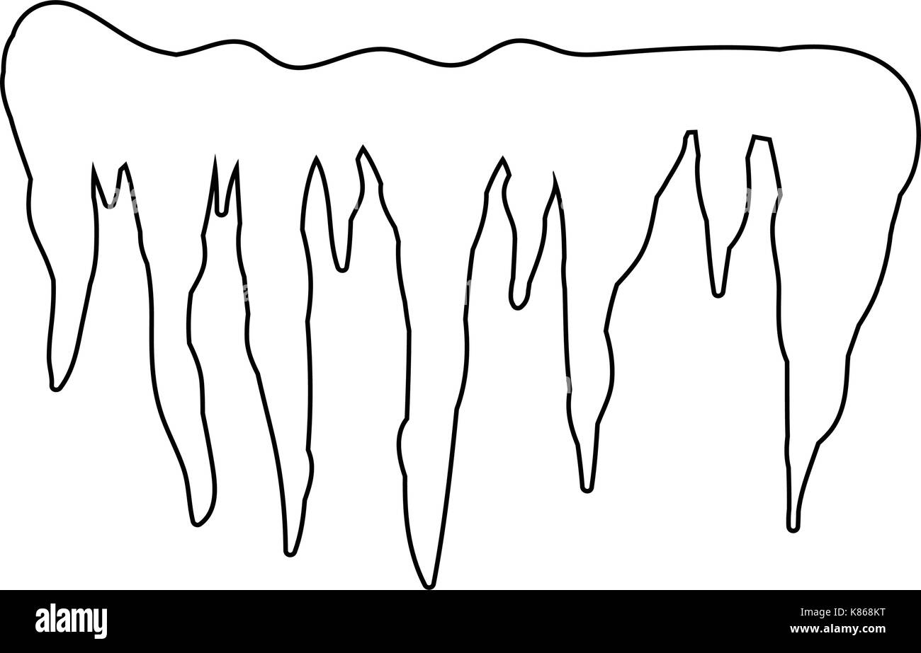 Cartoon icicle black and white stock photos images