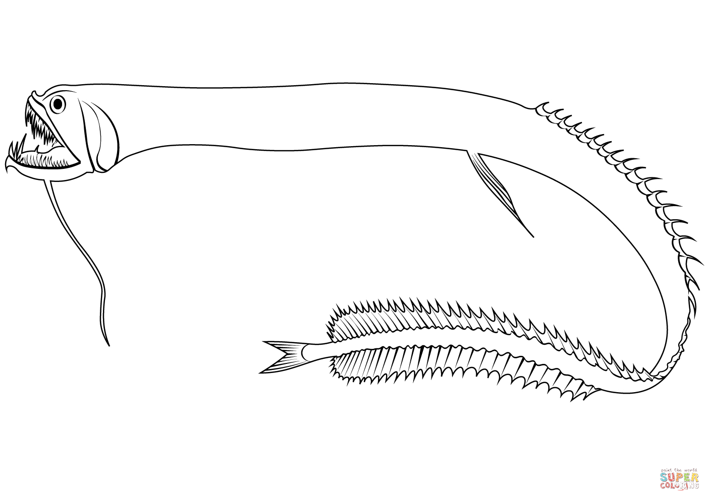 Black dragonfish idiacanthus atlanticus coloring page free printable coloring pages