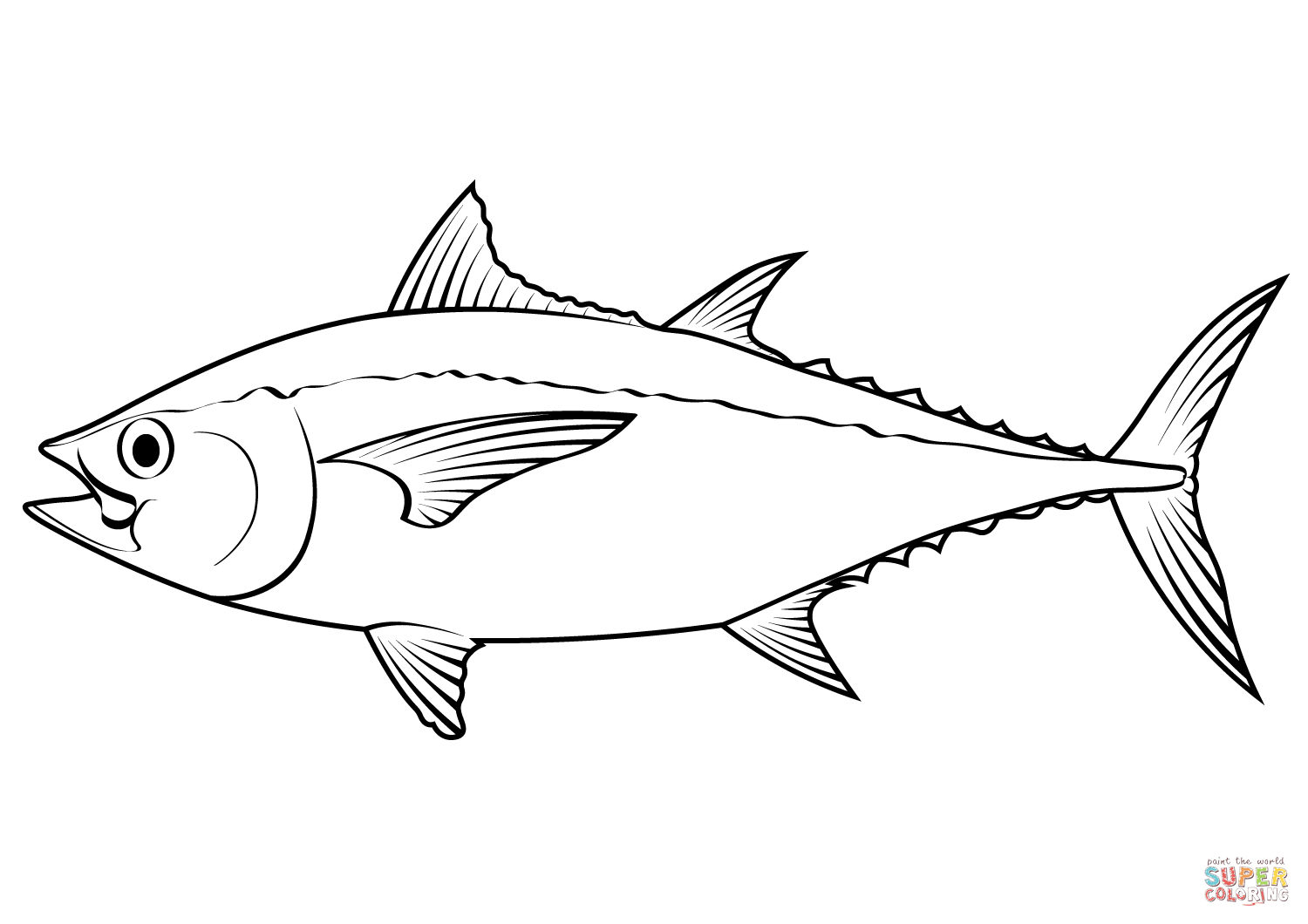 Blackfin tuna thunnus atlanticus coloring page free printable coloring pages