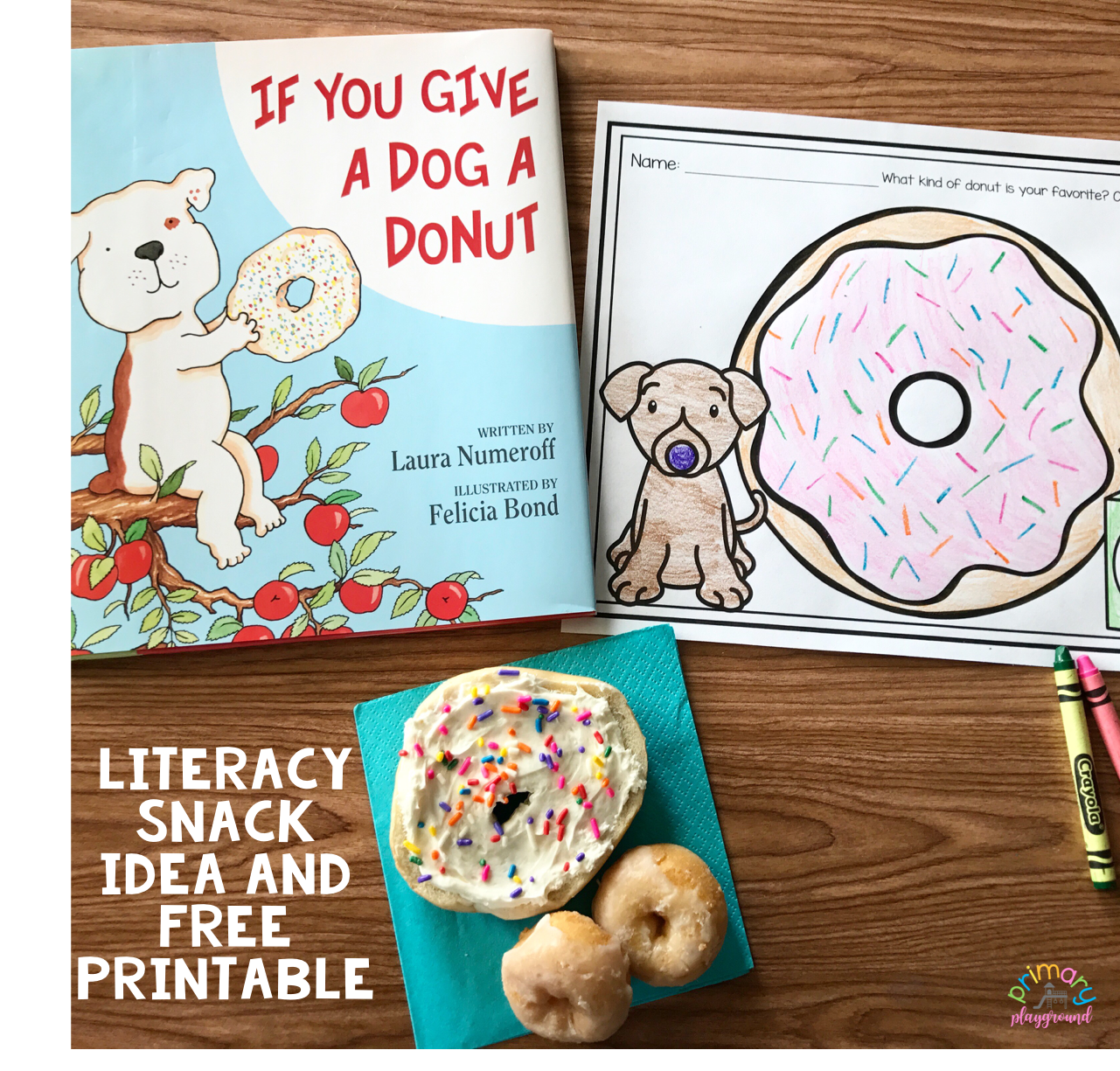Literacy snack idea donuts free printable