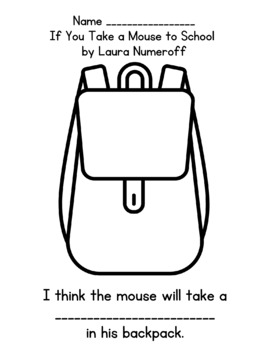 If you take a mouse to school free printable tpt