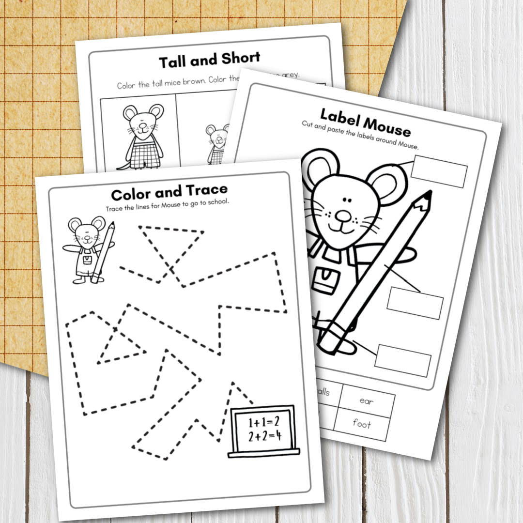 Activities for if you take a mouse to school free printables