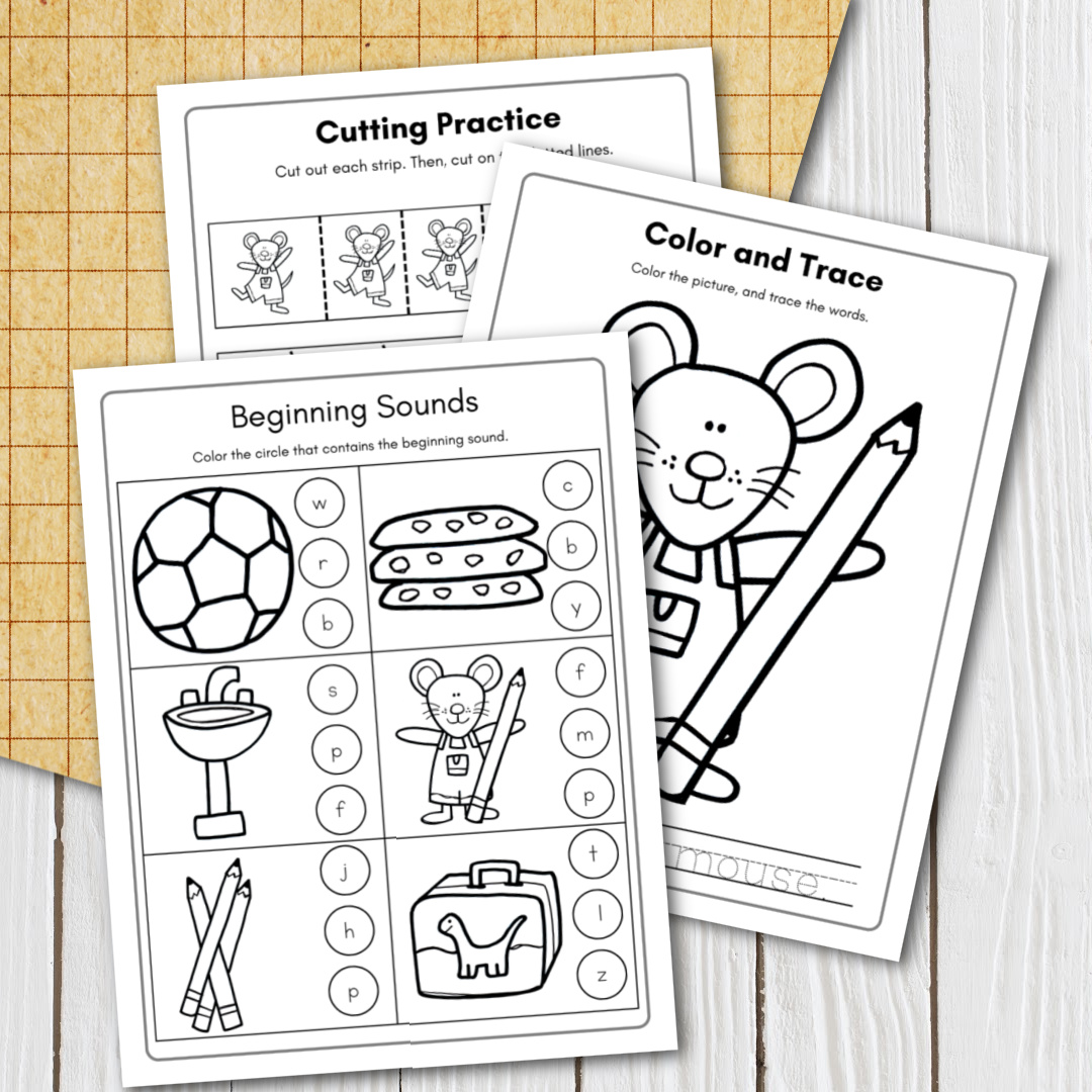 Activities for if you take a mouse to school free printables