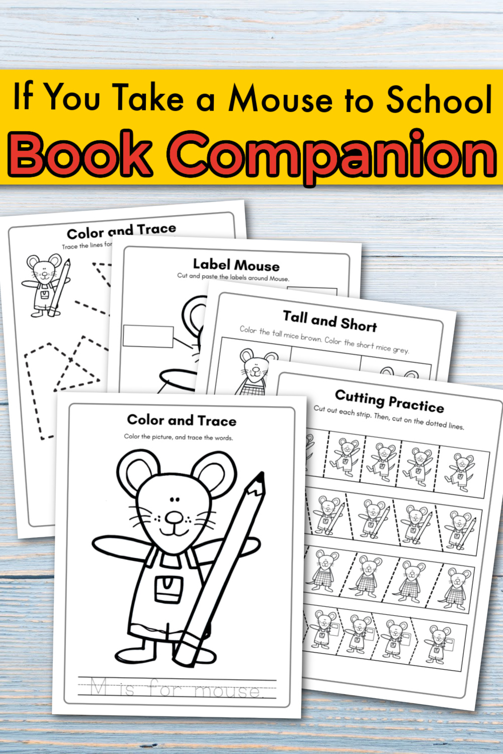 Activities for if you take a mouse to school free printables
