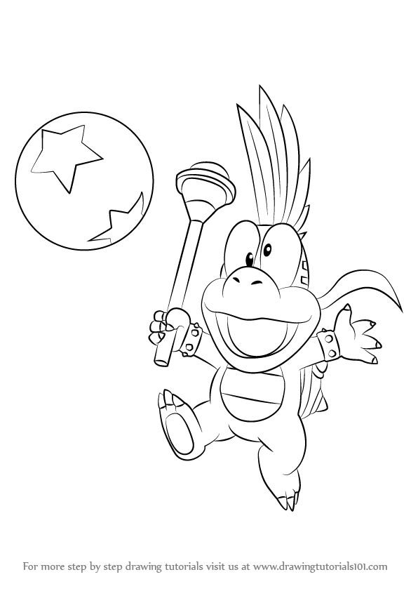Learn how to draw lemmy koopa from koopalings koopalings step by step drawing tutorials super mario coloring pages unicorn coloring pages coloring pages