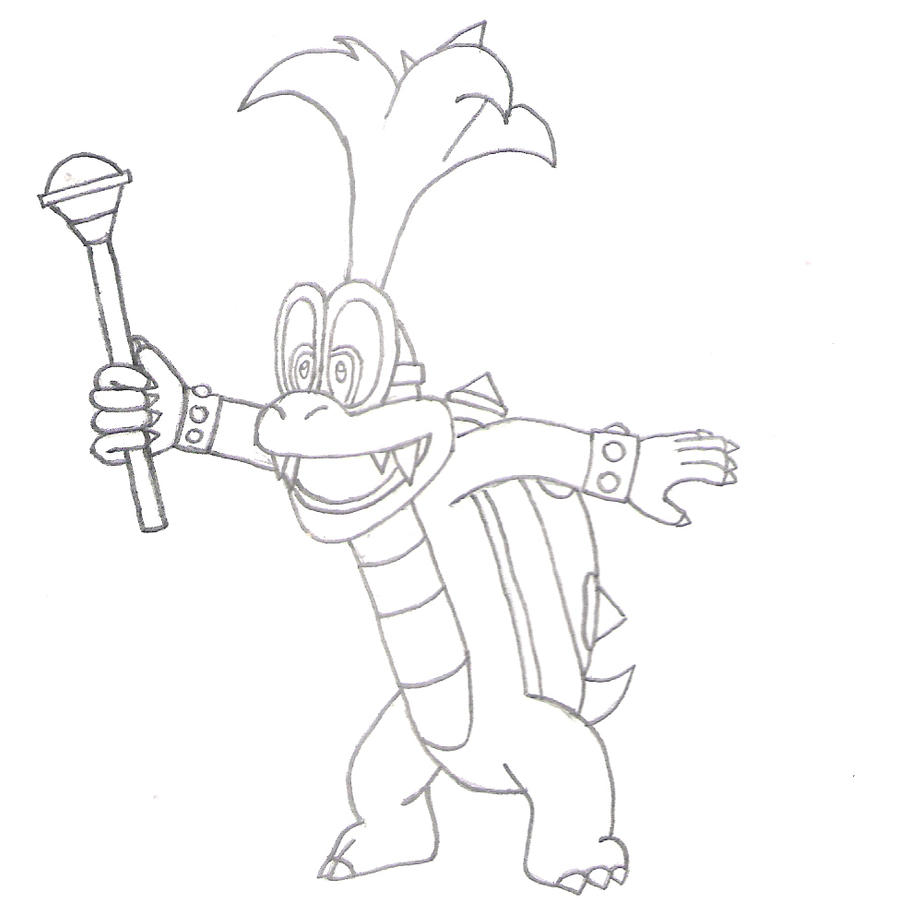 Iggy koopa lineart by luigiyoshiu on