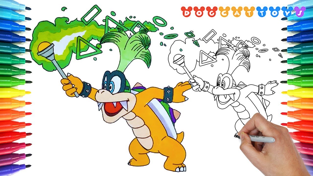 How to draw super mario bros iggy of koopalings drawing coloring pages videos for kids