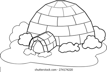 Coloring igloo stock vector royalty free