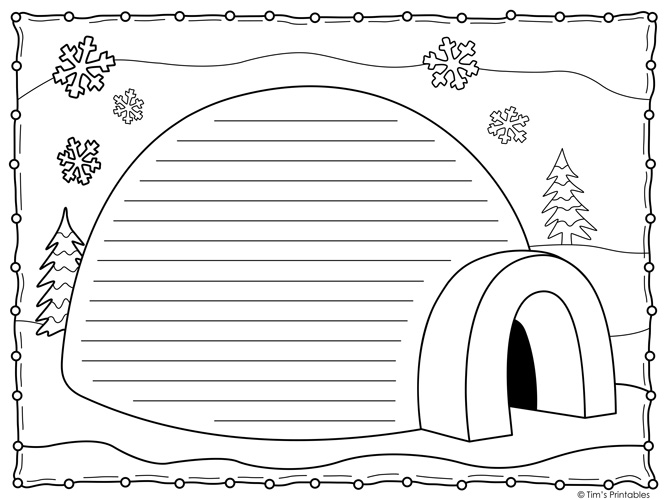 Igloo writing paper templates â tims printables
