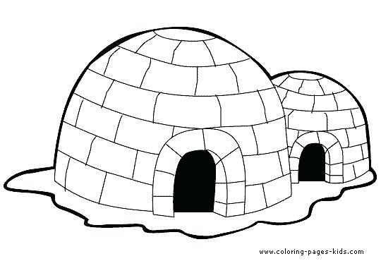 Igloo color page picture image coloring pages house colouring pages color