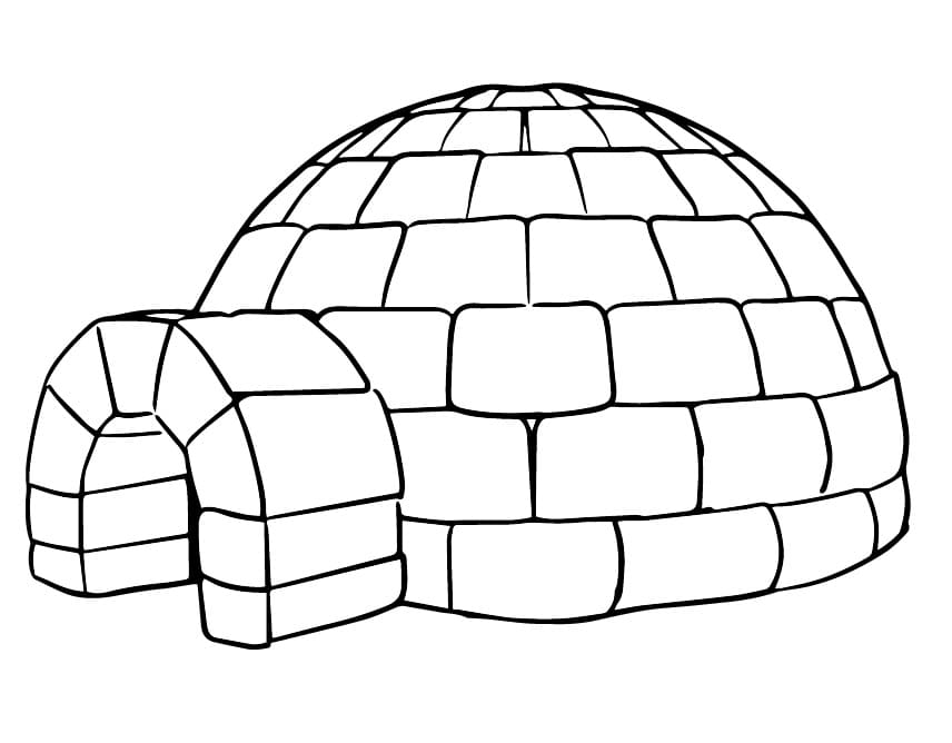 Printable easy igloo coloring page