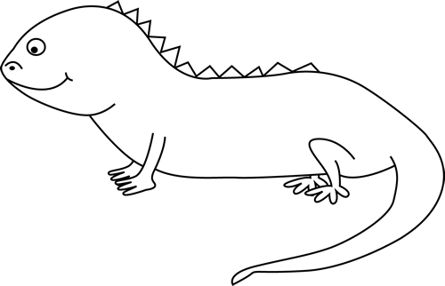 Black and white iguana clip art