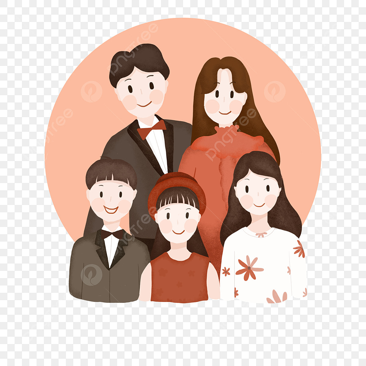 Family of five png transparent images free download vector files