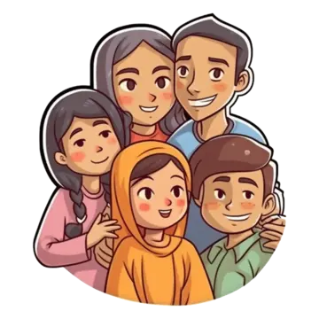 A family of five png transparent images free download vector files