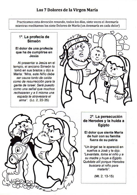 El rincãn de las melli los siete dolores de la virgen maria para meditar y colorear