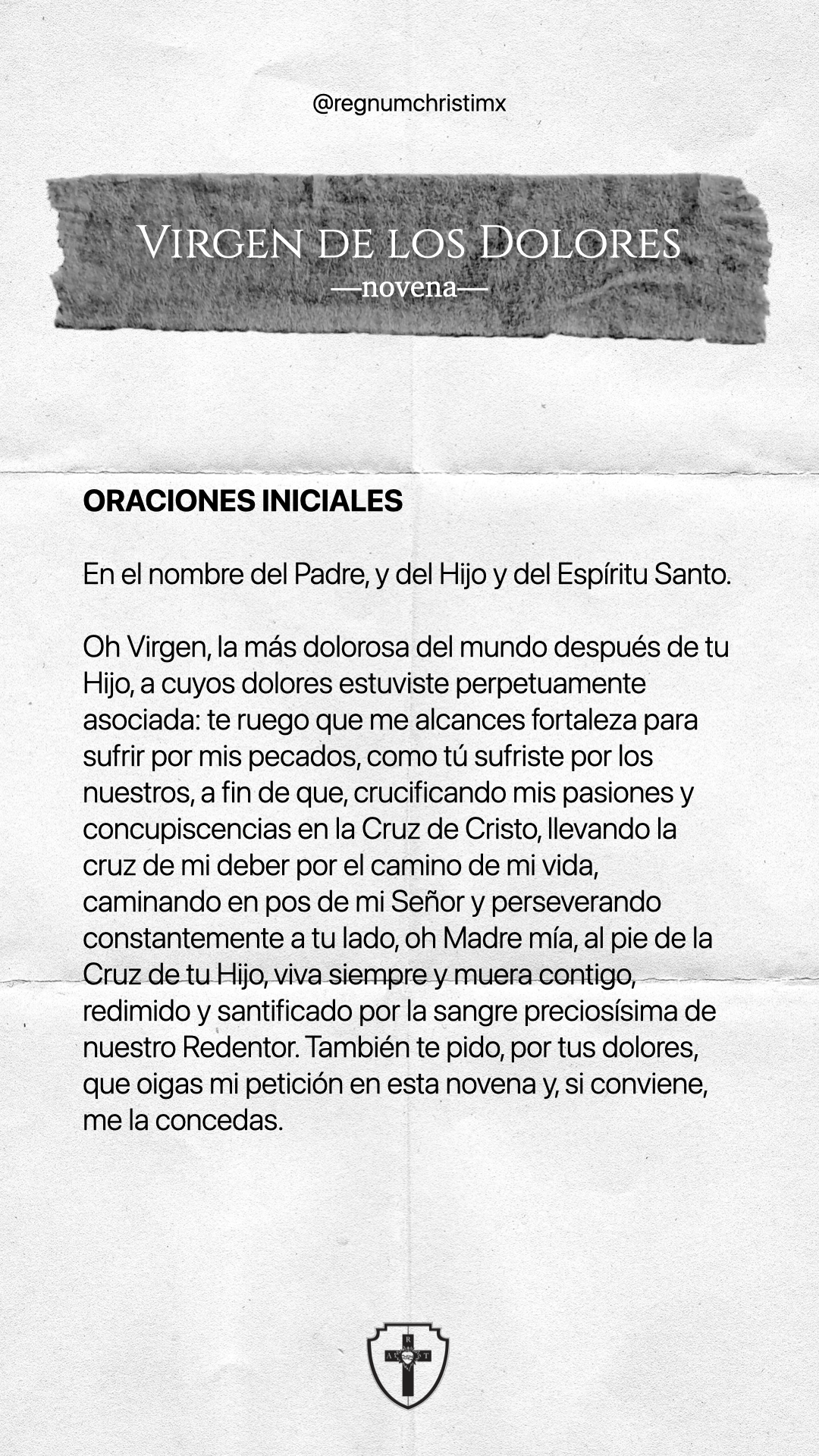 Novena a la virgen de los dolores
