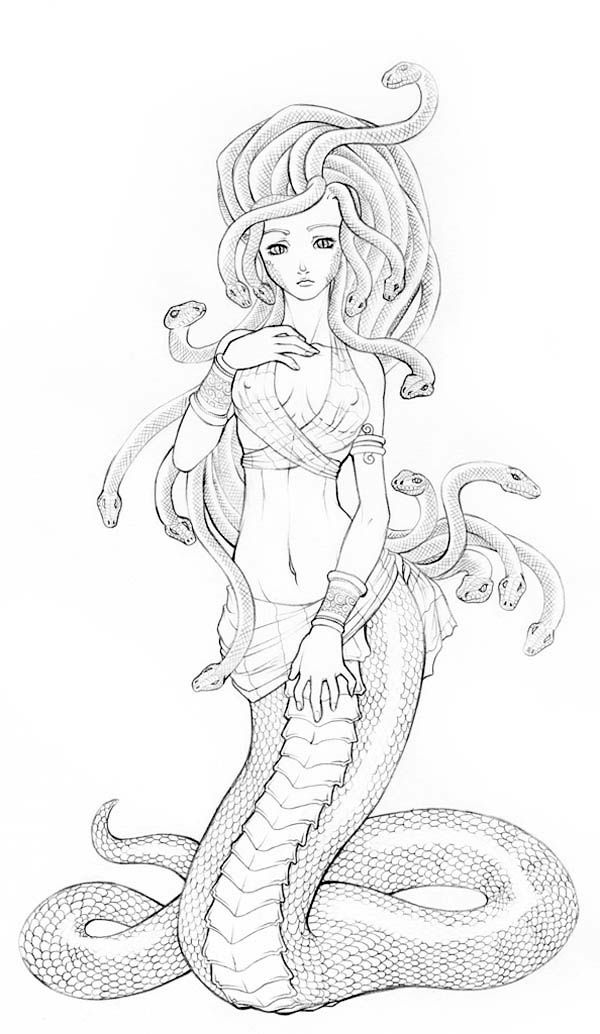 Beautiful picture of medusa coloring page medusa drawing medusa artwork coloring pages