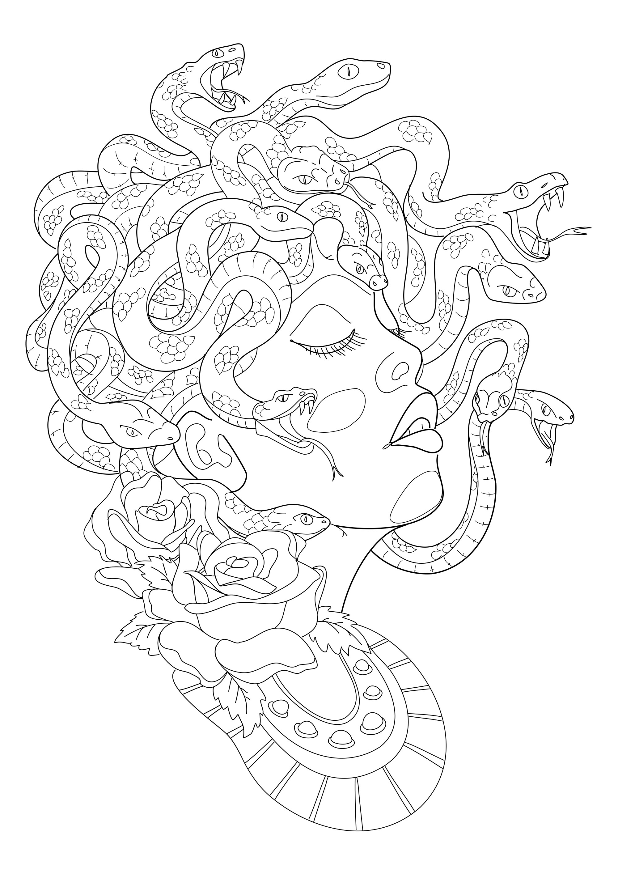 Medusa y su pelo de serpiente